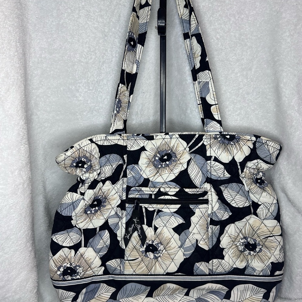 Vera Bradley Black and Cream Floral Tote